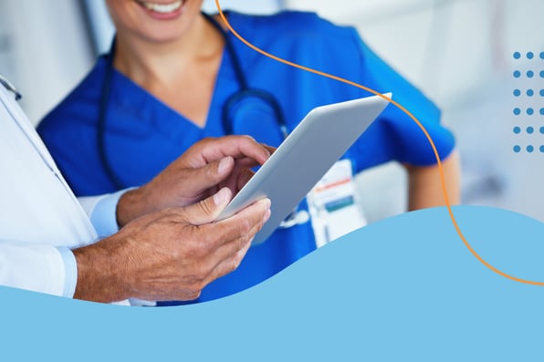 ChartPath blog image, doctors looking at a tablet