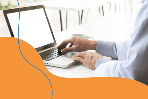 Healthcare professional using AI-powered EHR software for clinical documentation in a long-term and post-acute care setting.